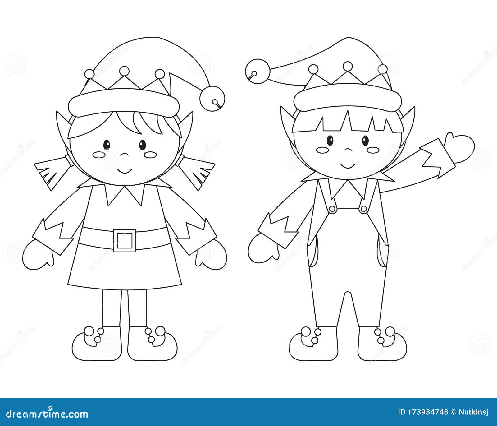 Elf coloring stock illustrations â elf coloring stock illustrations vectors clipart