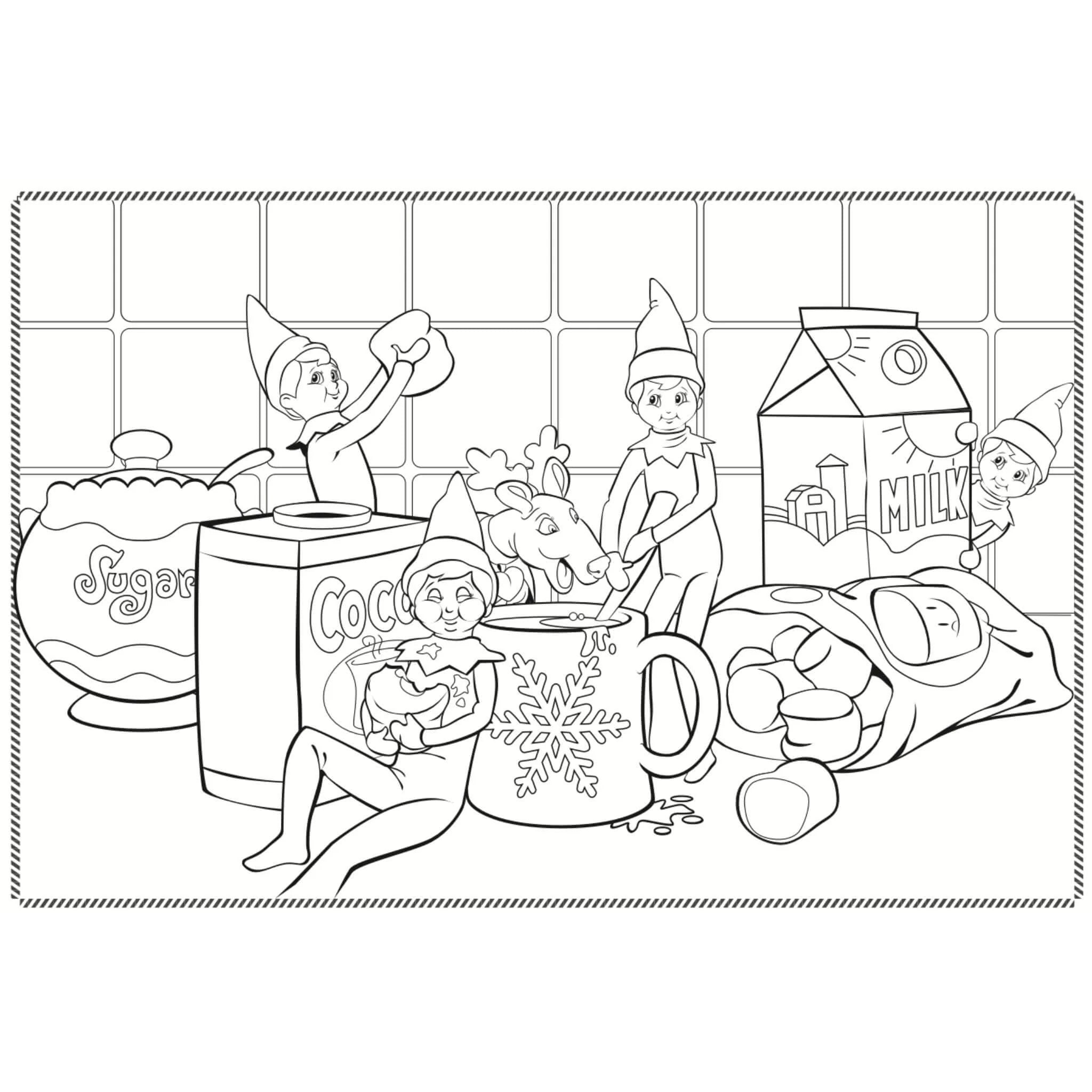 The elf on the shelf colouring book