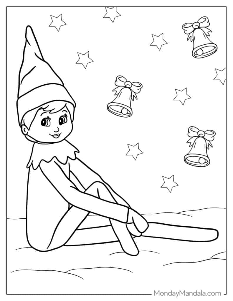 Elf on the shelf coloring pages free pdf printables