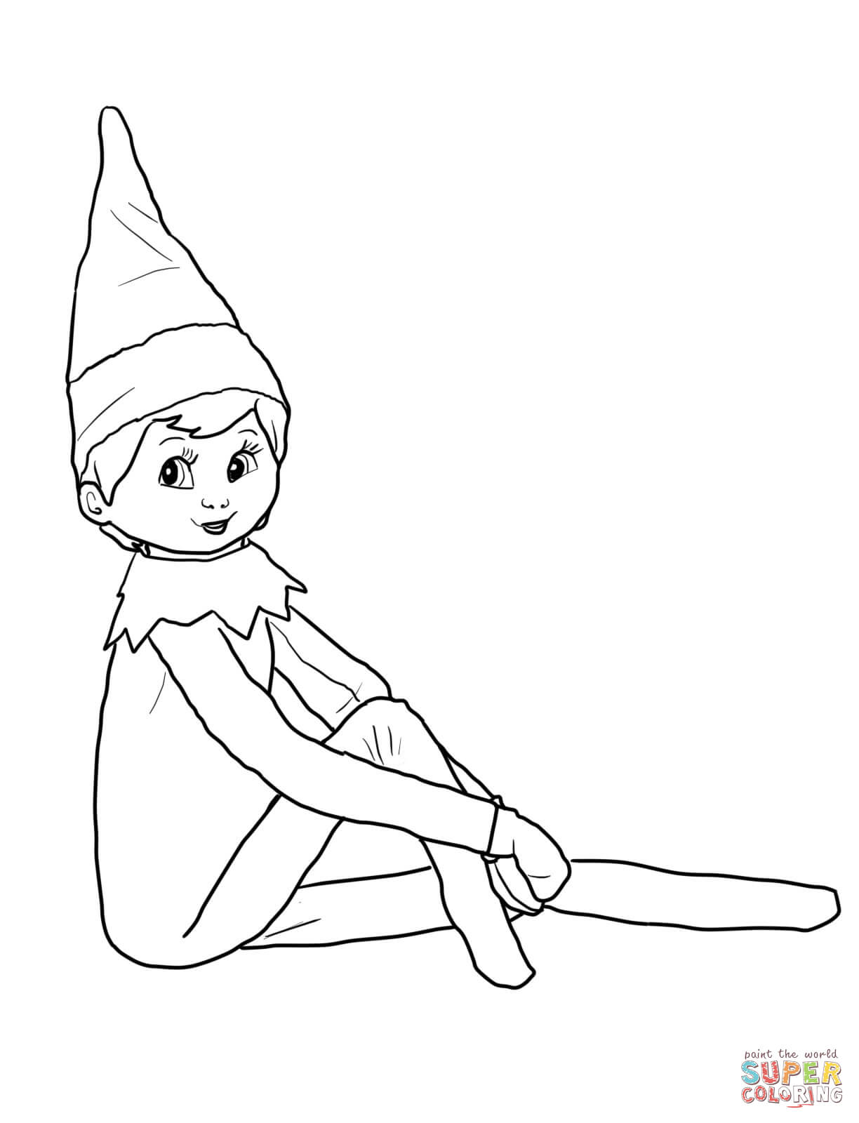 Elf on the shelf coloring page free printable coloring pages