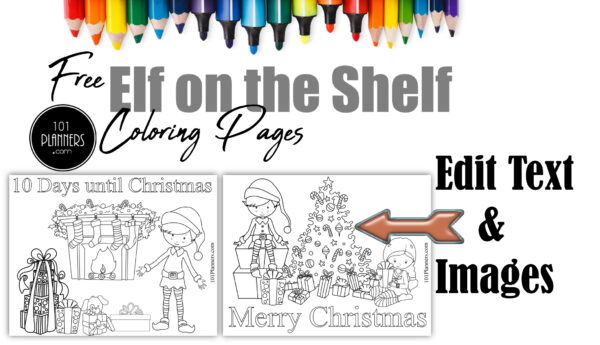 Free customizable and editable elf on the shelf printables