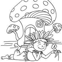 Elf making a wink coloring pages