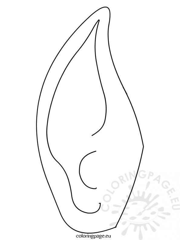 Elf ear template printable sketch coloring page elf ears christmas elf ears elf hat with ears