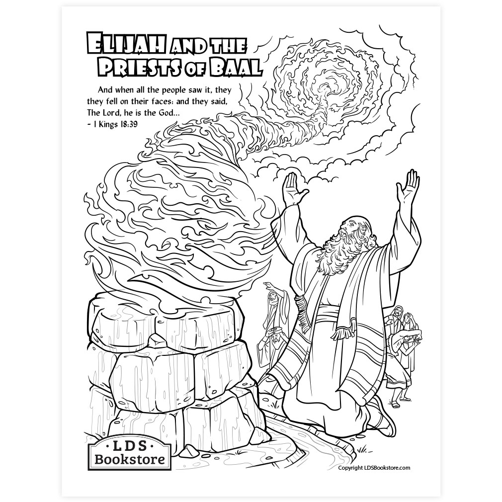 Elijah and the priests of baal coloring page