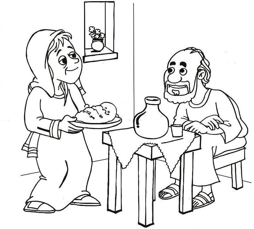Elijah and the widow coloring page elijah and the widow bible coloring pages bible story crafts