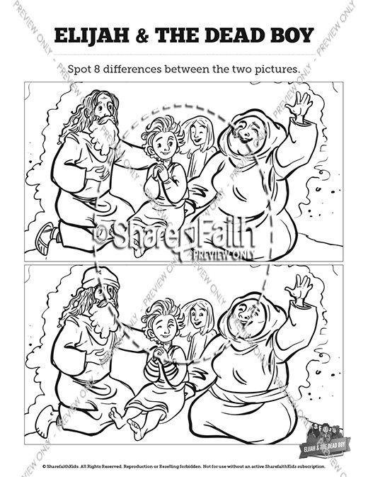 Kings elijah and the widow kids spot the difference clover media
