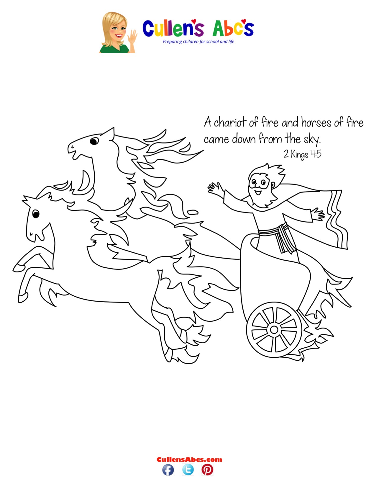 Chariot of fire memory verse coloring page free childrens videos activities