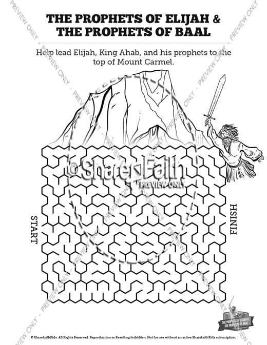 Elijah the prophet kings bible mazes â