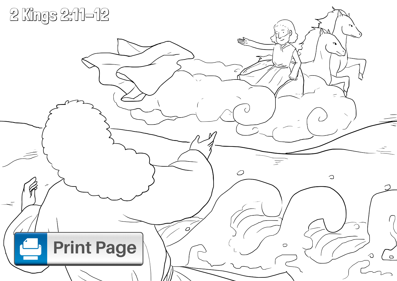 Elijah and the chariot of fire coloring pages for kids â connectus