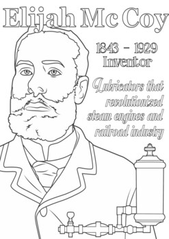 Black inventor elijah mccoy coloring page black history month resource