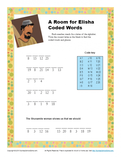 Free printable elisha bible activities on sunday school zone