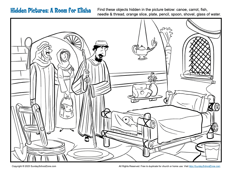 A room for elisha bible activities on sunday school zone
