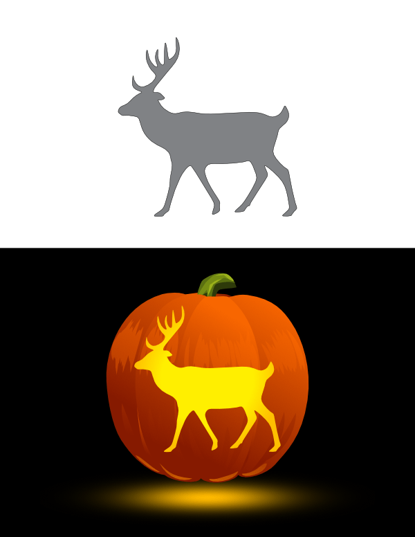 Printable deer pumpkin stencil