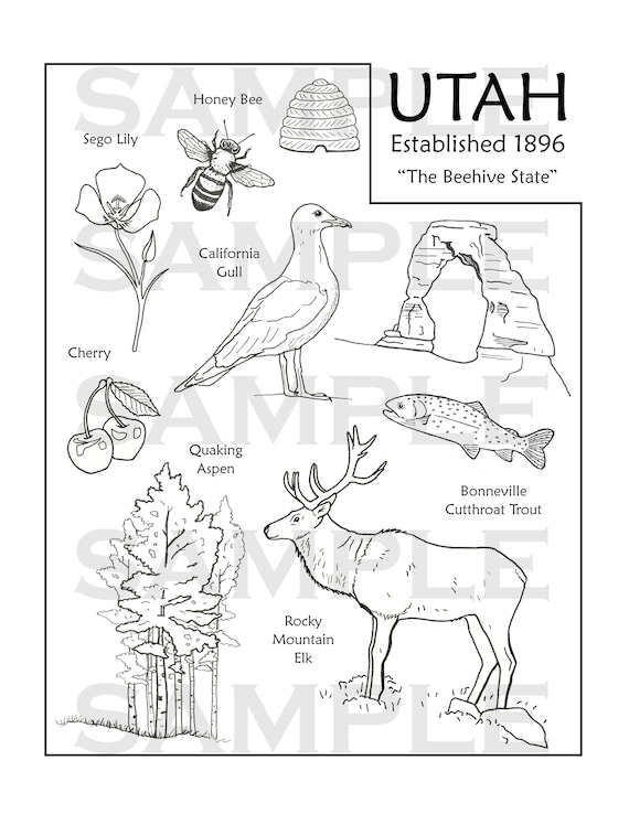 Utah coloring page
