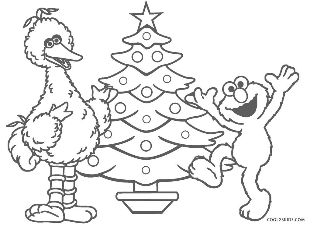 Printable christmas tree coolbkids sesame street coloring pages elmo coloring pages christmas coloring books