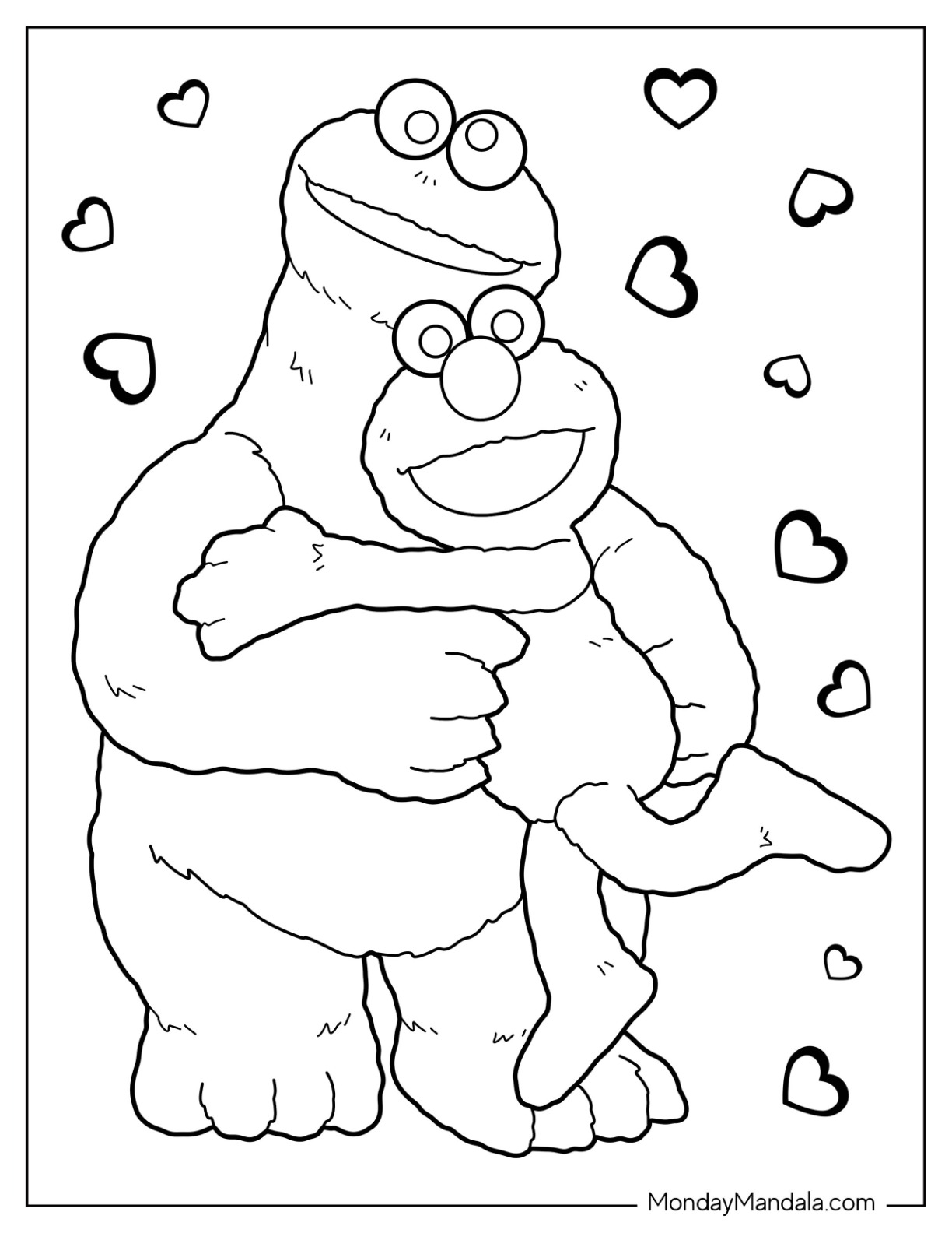 Cookie monster coloring pages free pdf printables