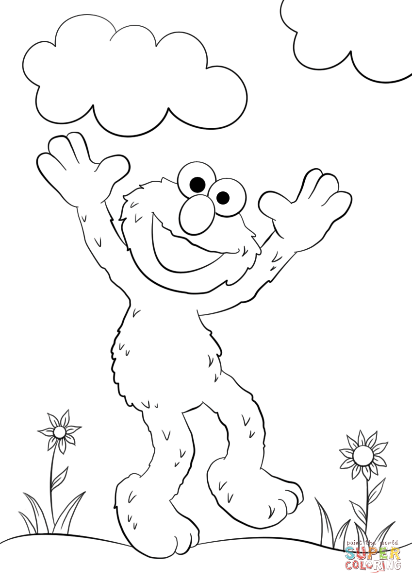 Happy elmo coloring page free printable coloring pages