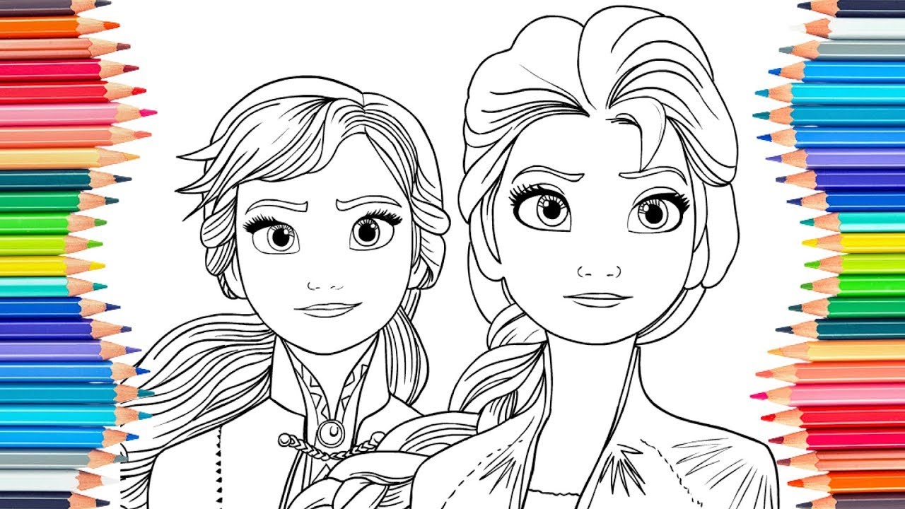 Frozen queen elsa and anna drawing coloring pages