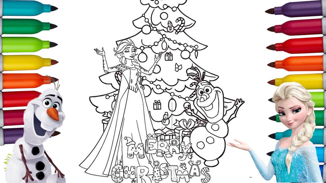 Frozen elsa coloring pages frozen elsa christmas with olaf how to color elsa frozen