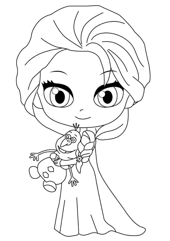 Cute elsa coloring page