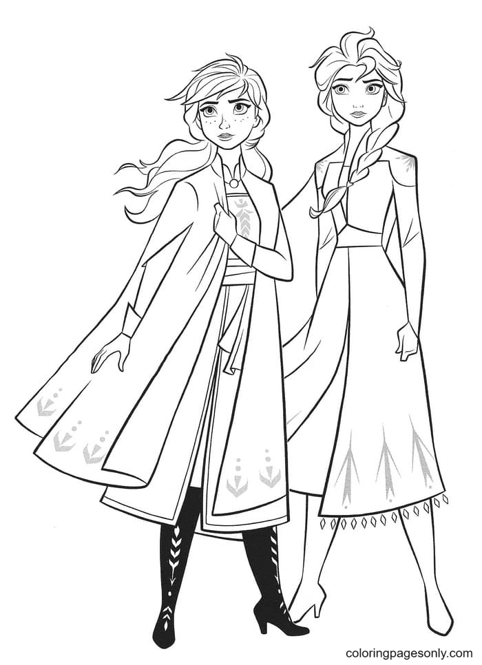 Elsa and anna coloring pages printable for free download