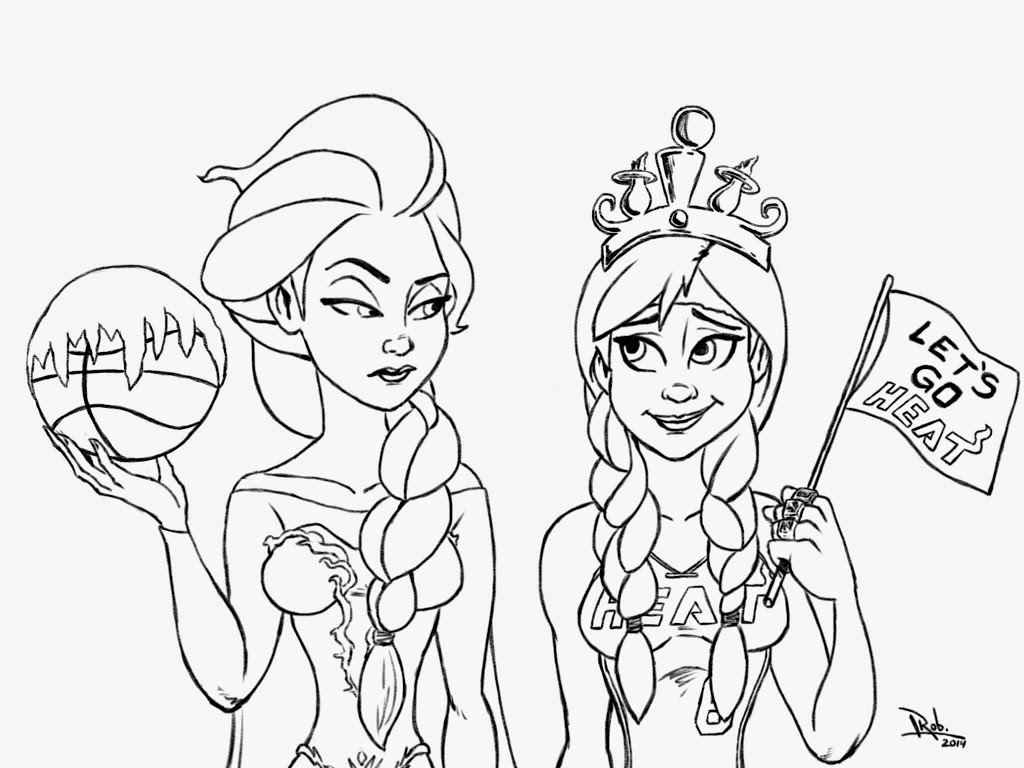 Frozen miami heat coloring page