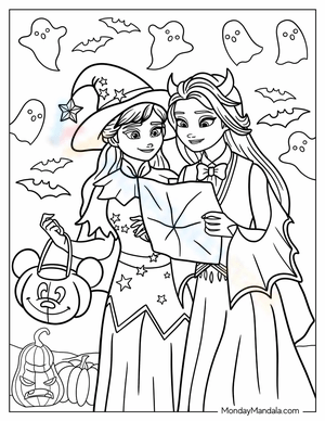 Grade disney halloween coloring pages worksheets
