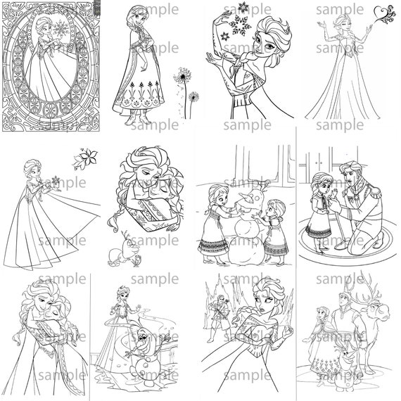Frozen elsa kids colouring pages digital download amazing art work children colouring book over pictures