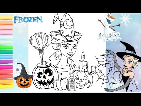 Coloring frozen elsa halloween coloring page