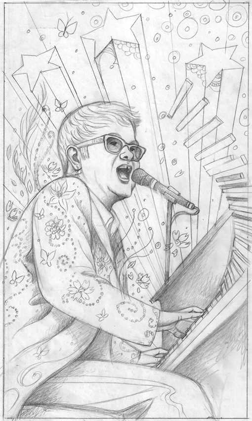 Elton john for rolling stone â jody hewgill illustration