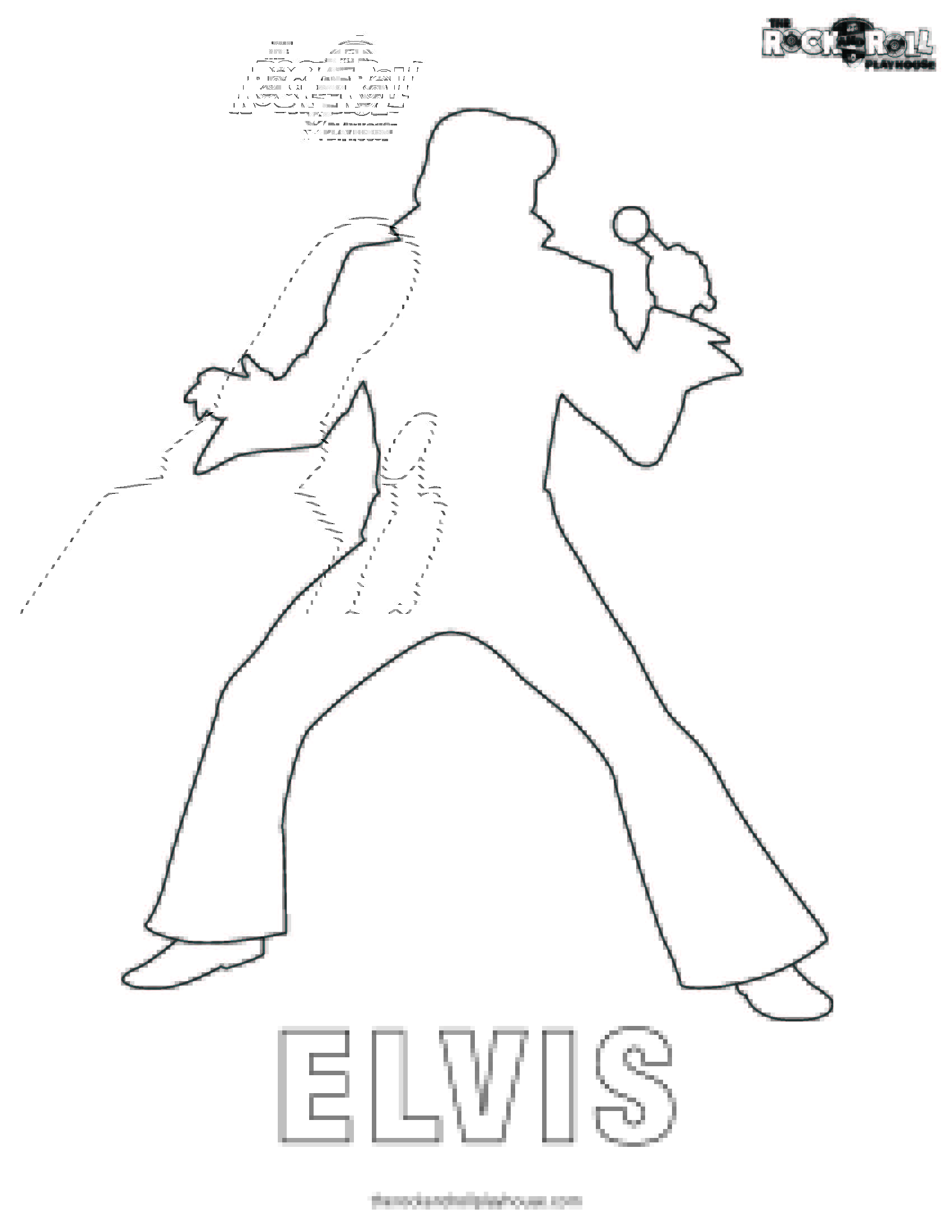 Elvis coloring the rock and roll playhouse