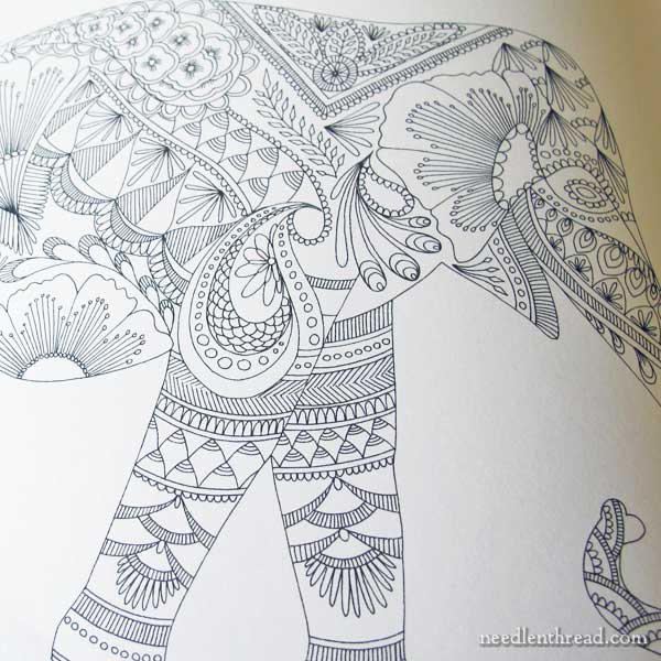 Embroidery design inspiration from coloring books â