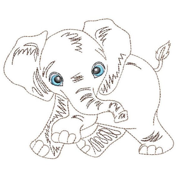 Vintage baby elephants inch machine embroidery designs instant download x hoop azeb