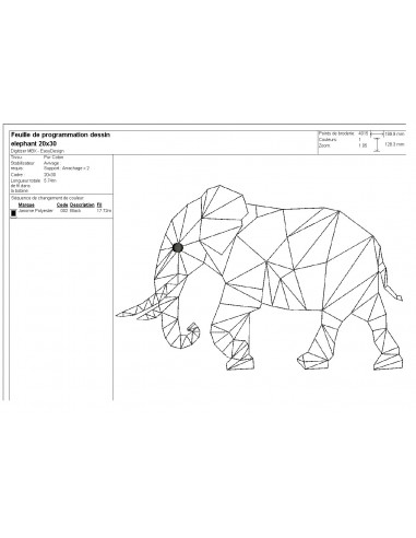 Embroidery design elephant
