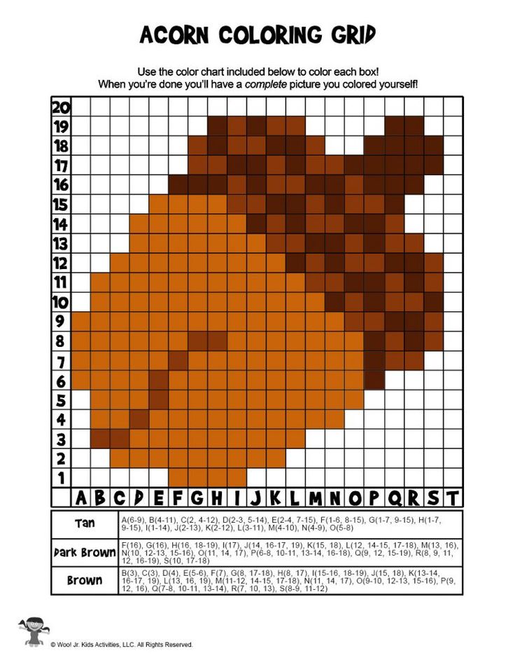 Fall grid coloring pages mystery picture activities woo jr kids activities childrens publishing autumn cross stitch patterns fall cross stitch halloween cross stitch patterns