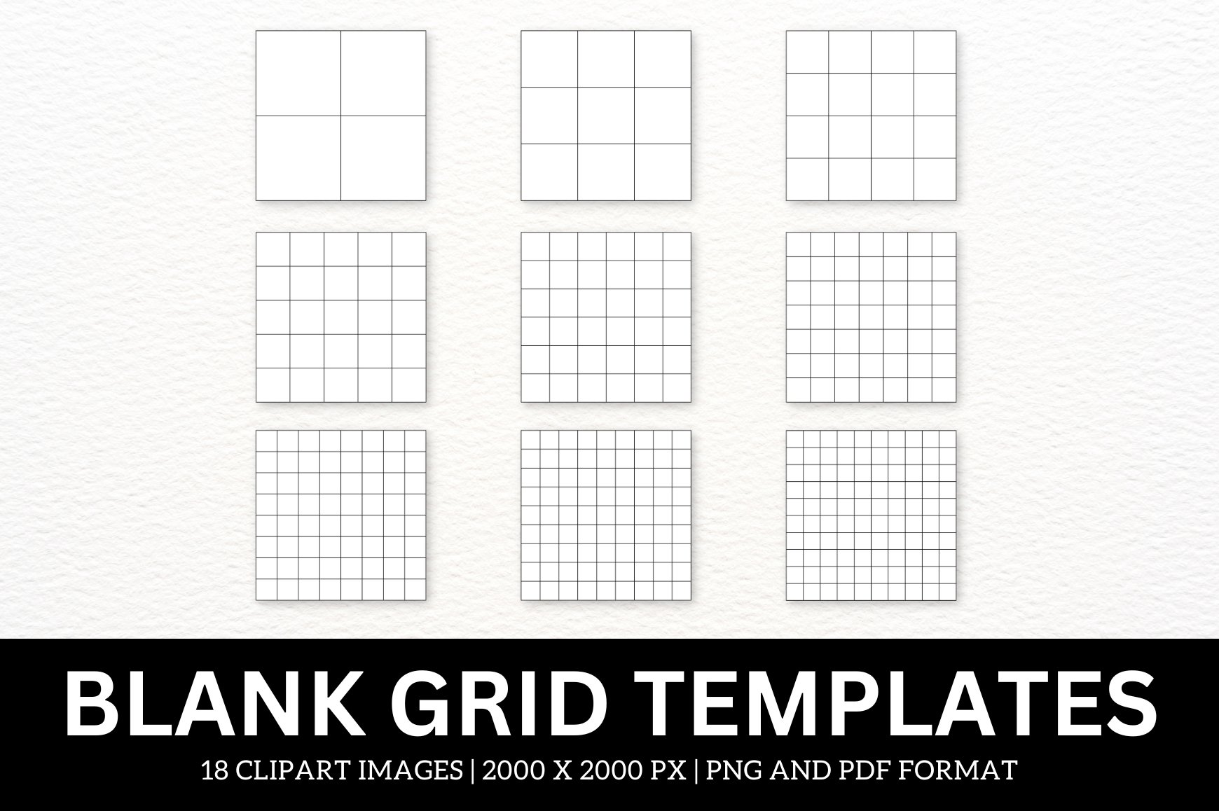 Blank square grid templates