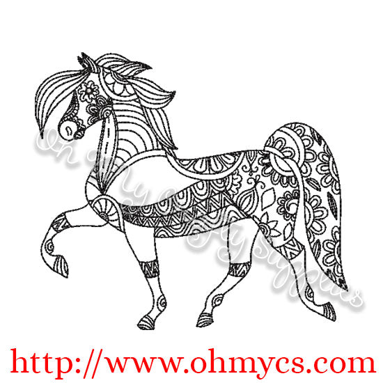 Dancing henna horse embroidery design oh my crafty supplies inc