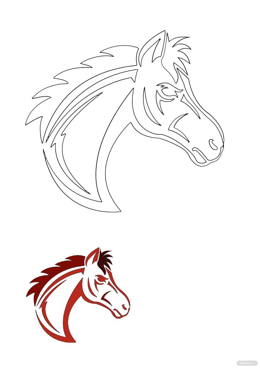 Free tribal horse coloring page