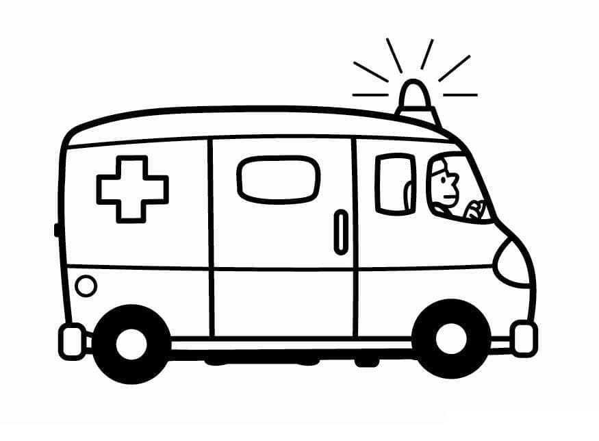 Driving the ambulance coloring page