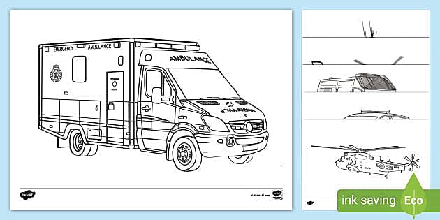 Emergency vehicles louring sheets teacher made