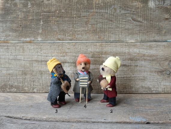 Felted otter felted muppet emmet otter christmas miniature jug