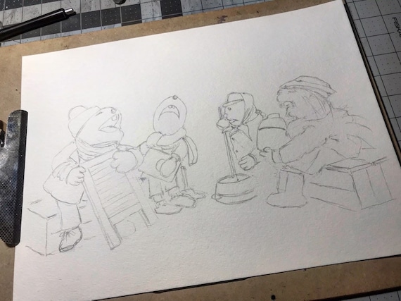 Emmet otters jug band christmas x signed open edition watercolor print
