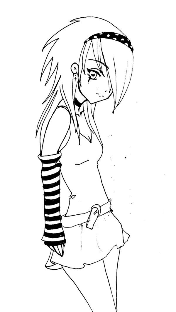 Cute emo anime girl cute drawings emo art anime drawings