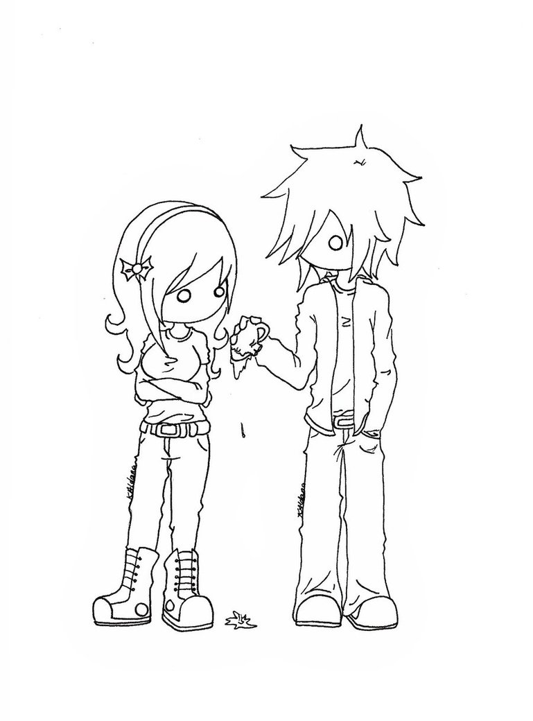 Free printable emo coloring pages for kids