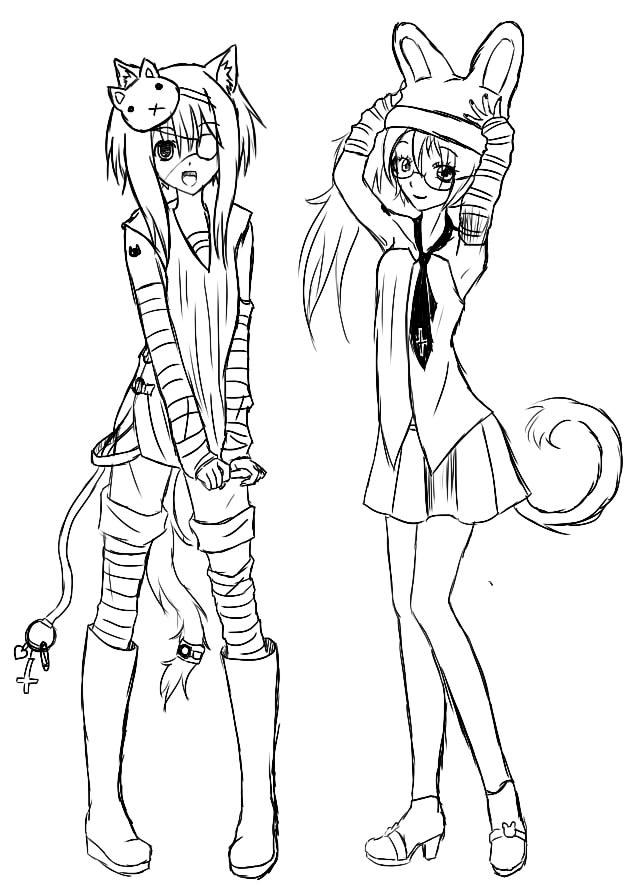 Emo anime girls by vocaloidlen on