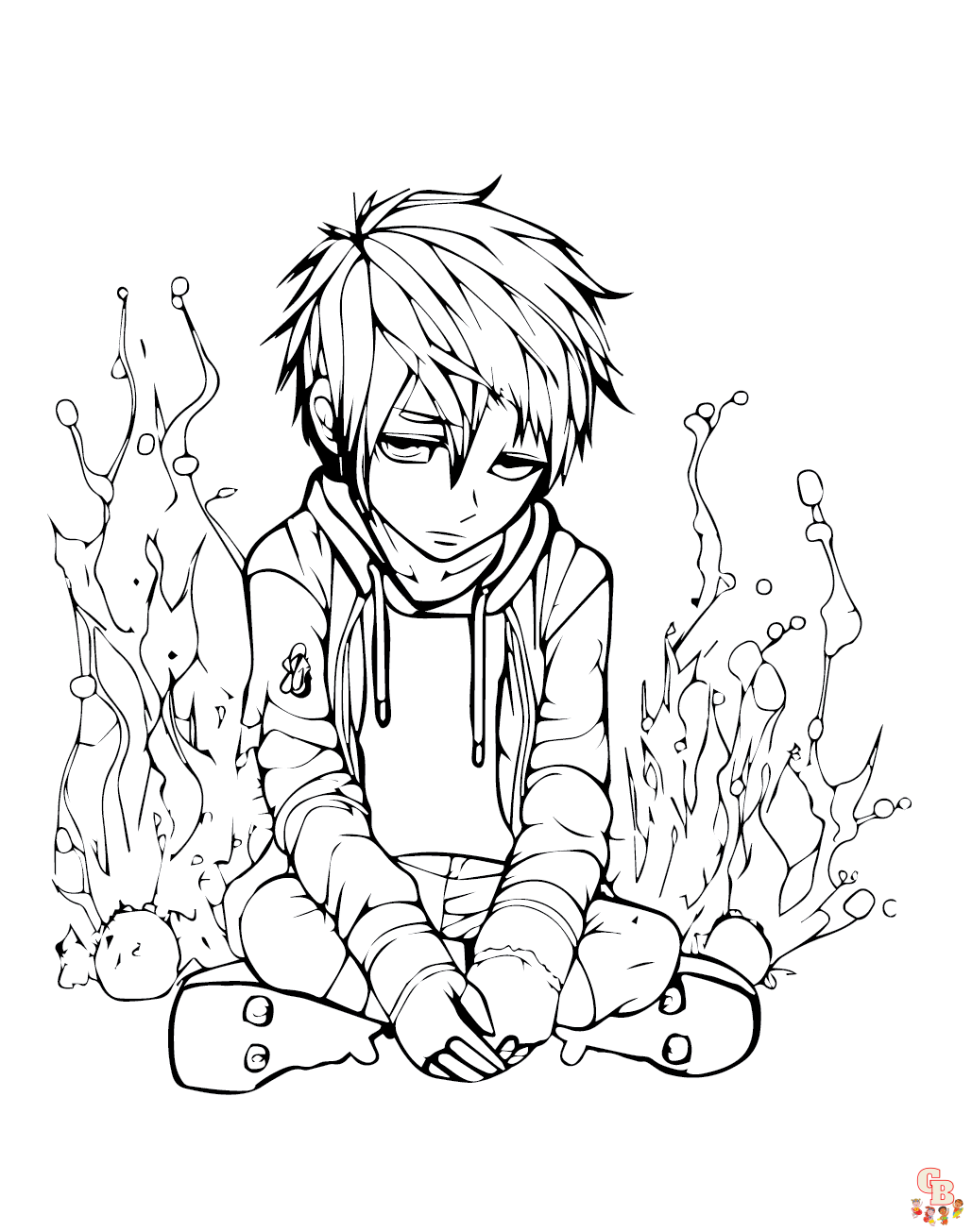 Printable emo coloring pages free for kids and adults