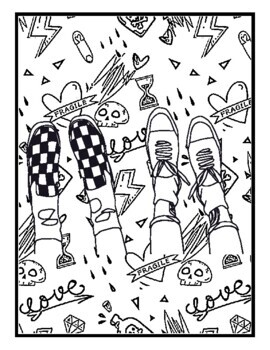 Emo style coloring pages for all ages by qetsy tpt
