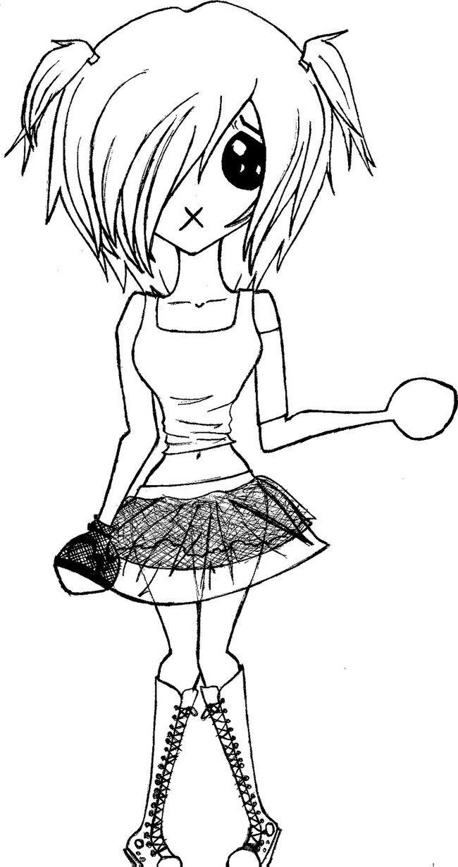 Free printable emo coloring pages for kids