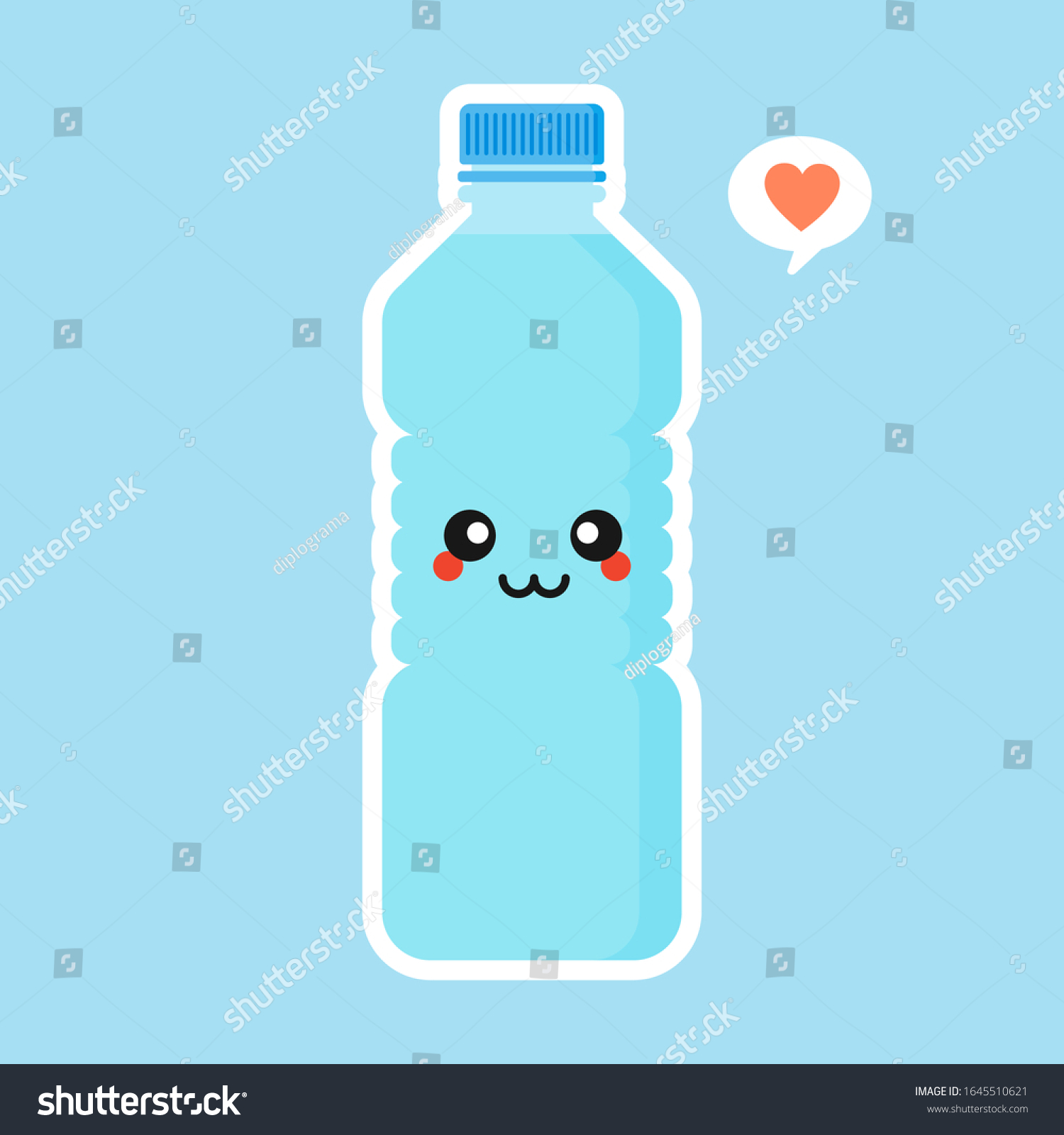 Cute kawaii cartoon mineral water character stock vector royalty free