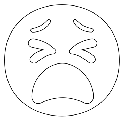 Dibujo de emoji de cara cansada para colorear dibujos para colorear imprimir gratis